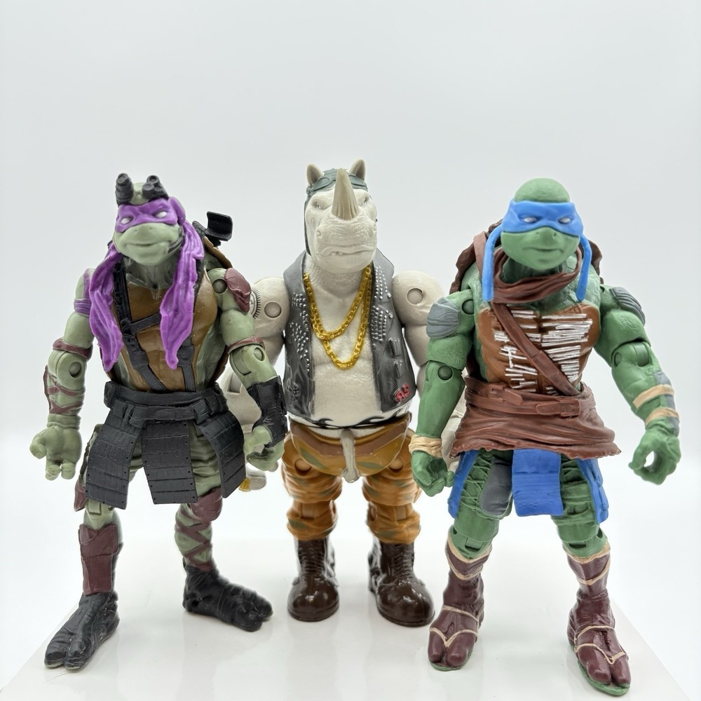 Lot Of 3 Teenage Mutant Ninja Turtles 5" Figures By Playmate See Description